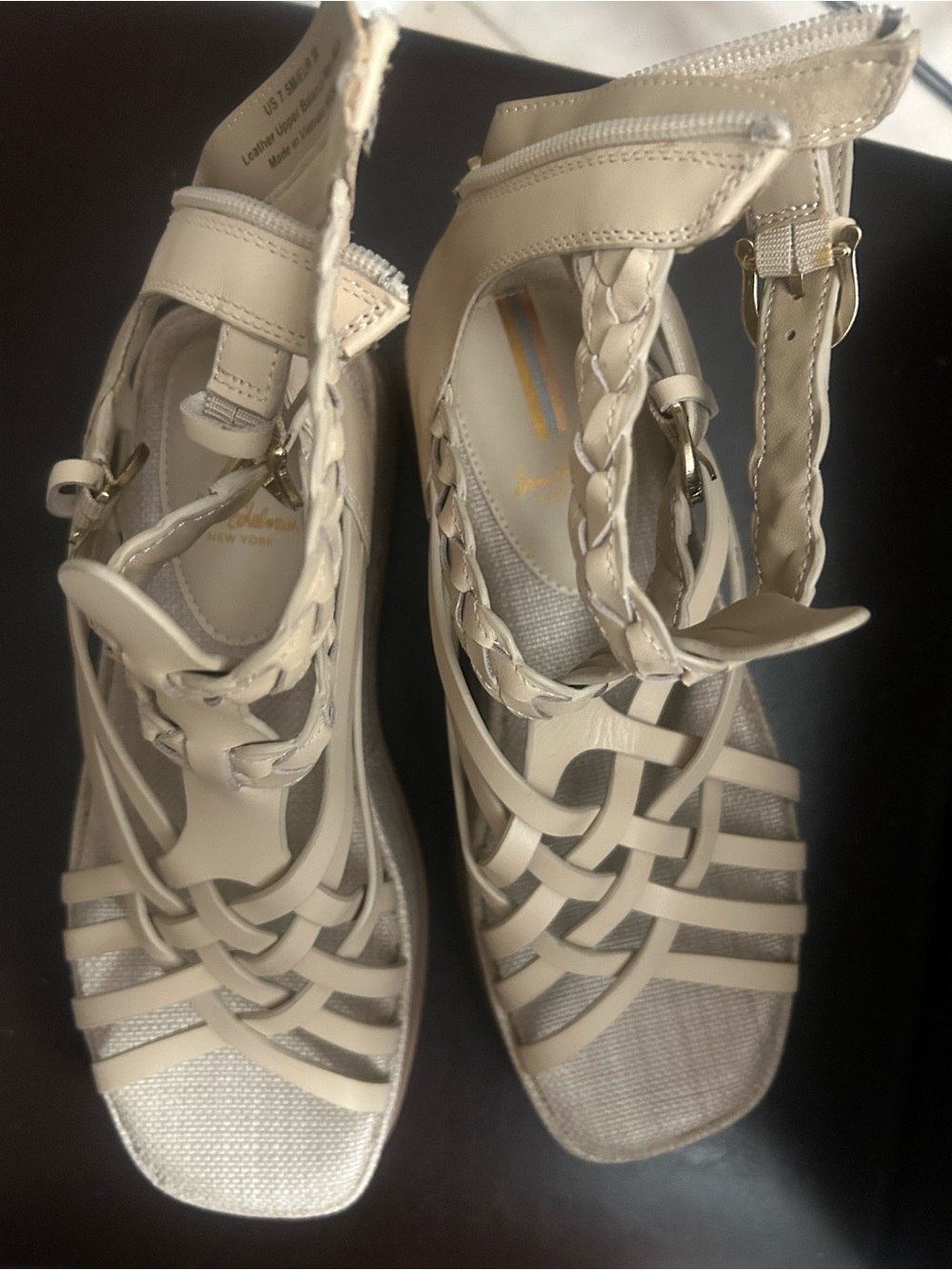 Sam Edelman leather platform Sandals - Beige Braided Strappy Women’s Shoes